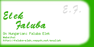 elek faluba business card